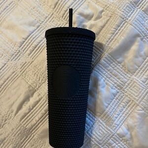 Super Rare Starbucks Matte Black Studded Cold Cup with Straw*New*Free Shipping